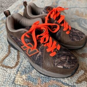 New Balance Camouflage Brown and Orange Hiking Sneakers